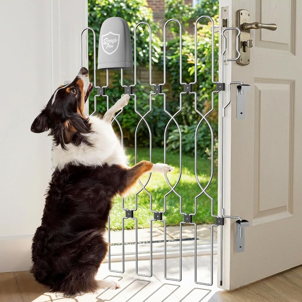 Retractable Metal Dog Gate 35" Tall Pet Barrier